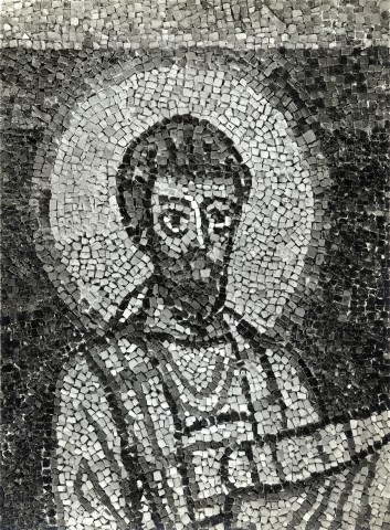 Zigrossi, Giuseppe — Anonimo romano sec. IX - S. Maria in Domnica, mosaico dell'arco trionfale: secondo apostolo di sinistra — particolare
